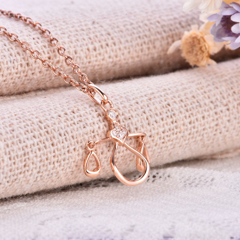 South Korea 14K zircon / Diamond Pendant 18K Libra clavicular chain rose gold ornaments
