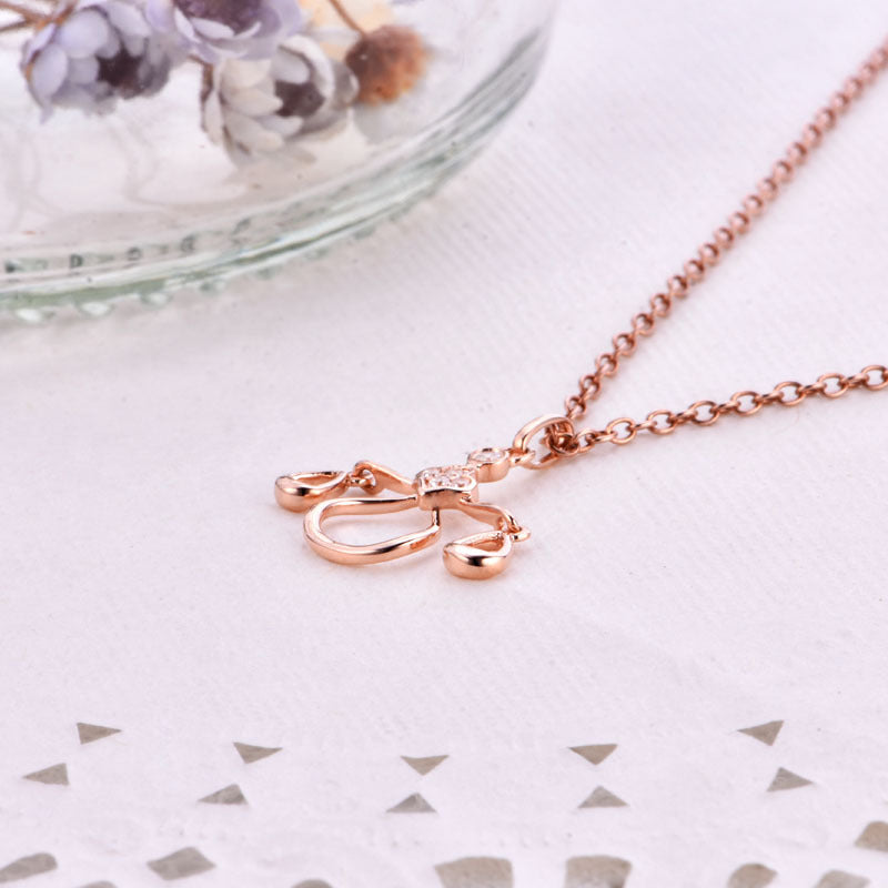 South Korea 14K zircon / Diamond Pendant 18K Libra clavicular chain rose gold ornaments