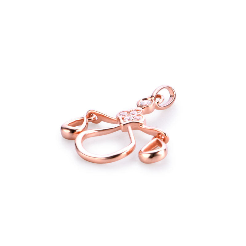 South Korea 14K zircon / Diamond Pendant 18K Libra clavicular chain rose gold ornaments